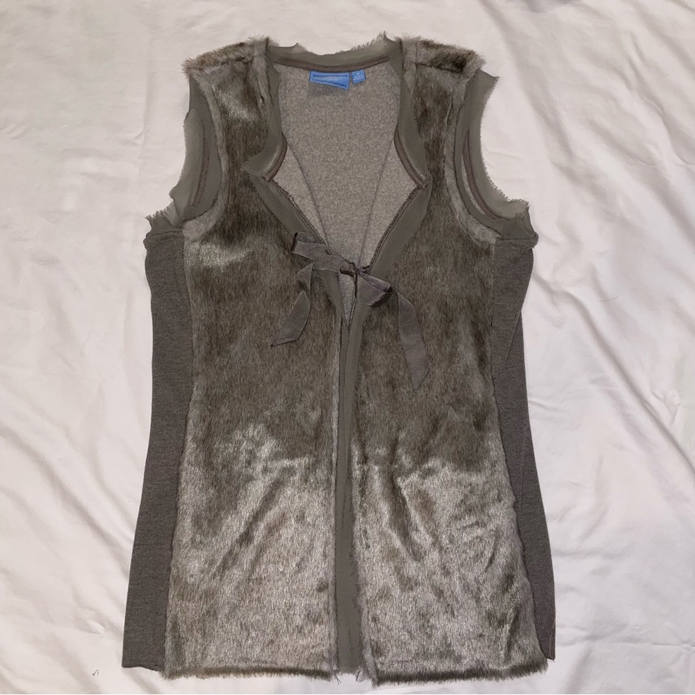 Simply Vera Wang faux fur shawl vest